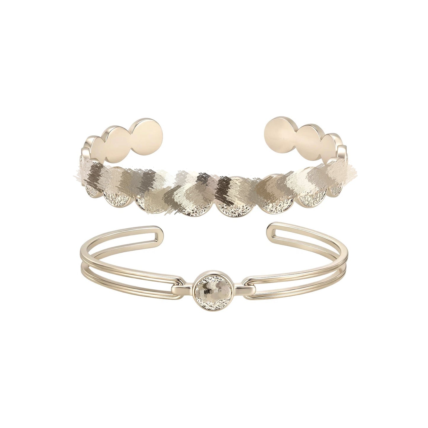 Flower-de-luce Embossed Coin Female Light Luxury Design Bracelets