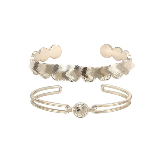 Flower-de-luce Embossed Coin Female Light Luxury Design Bracelets