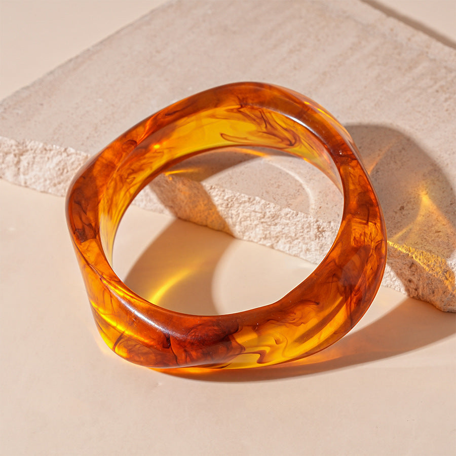 Women's Irregular Resin Minority Simple Retro Temperament Personality Fashion Design Unique Bracelets