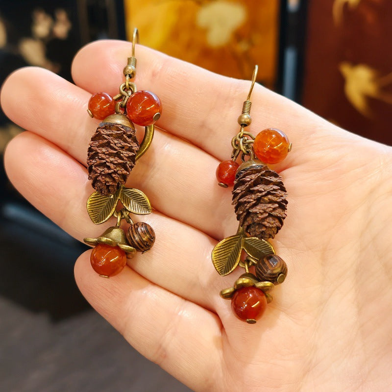 Handmade Plant Fruit Mori Style Chinese Hawthorn Artistic Rings