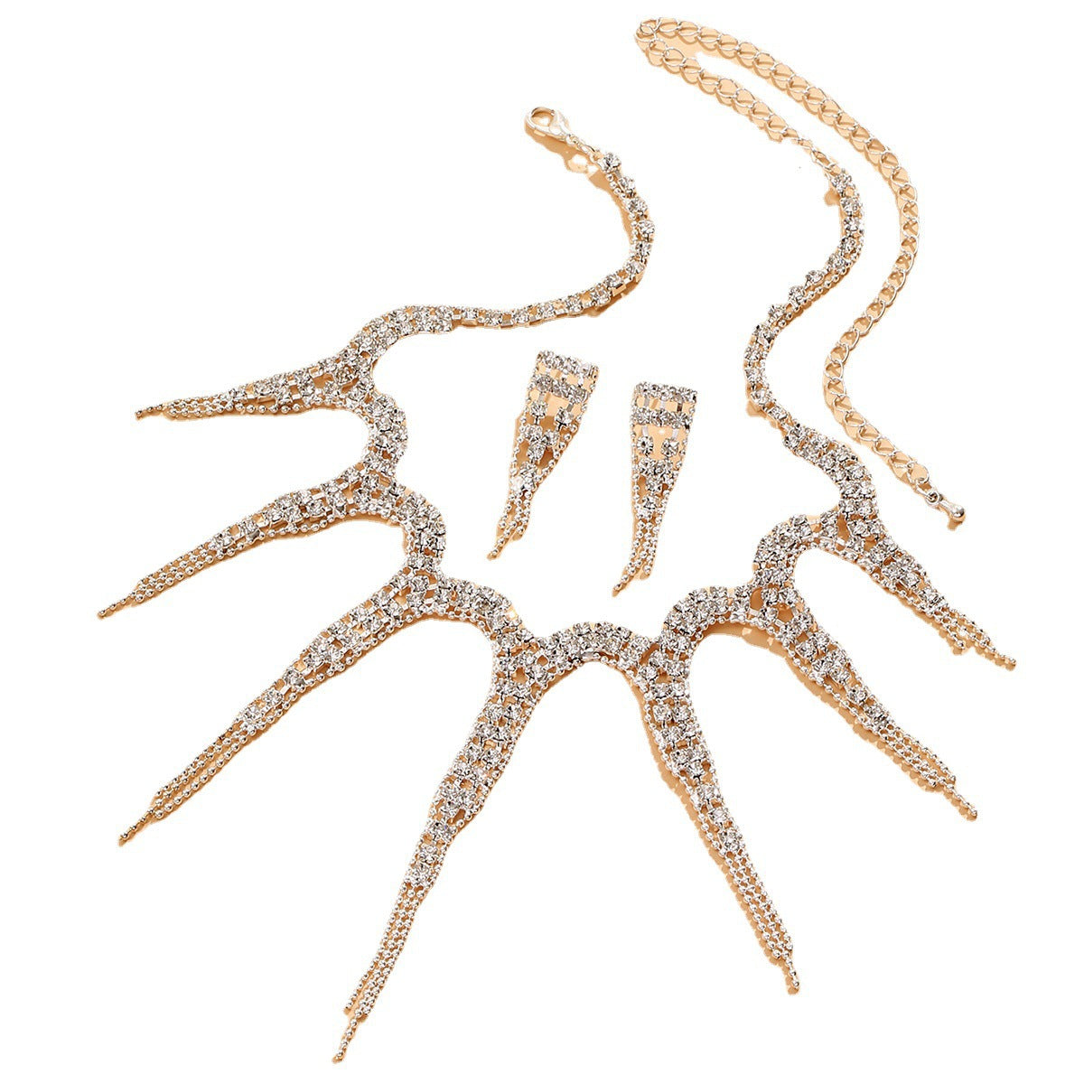 Women's Fashion Party Rhinestone Cool Octopus Suit Earrings