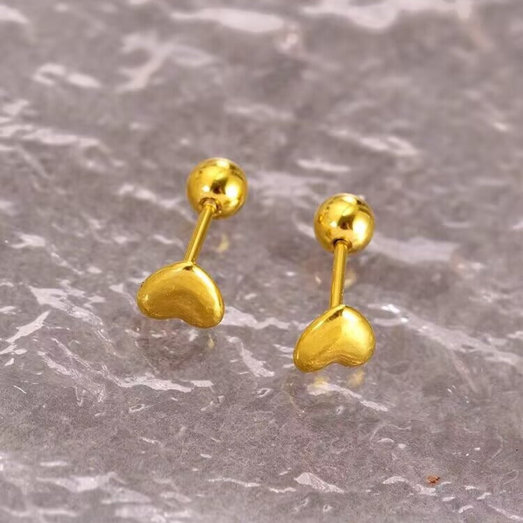 Women's Light Luxury Titanium Steel Fu Character Ethnic Earrings