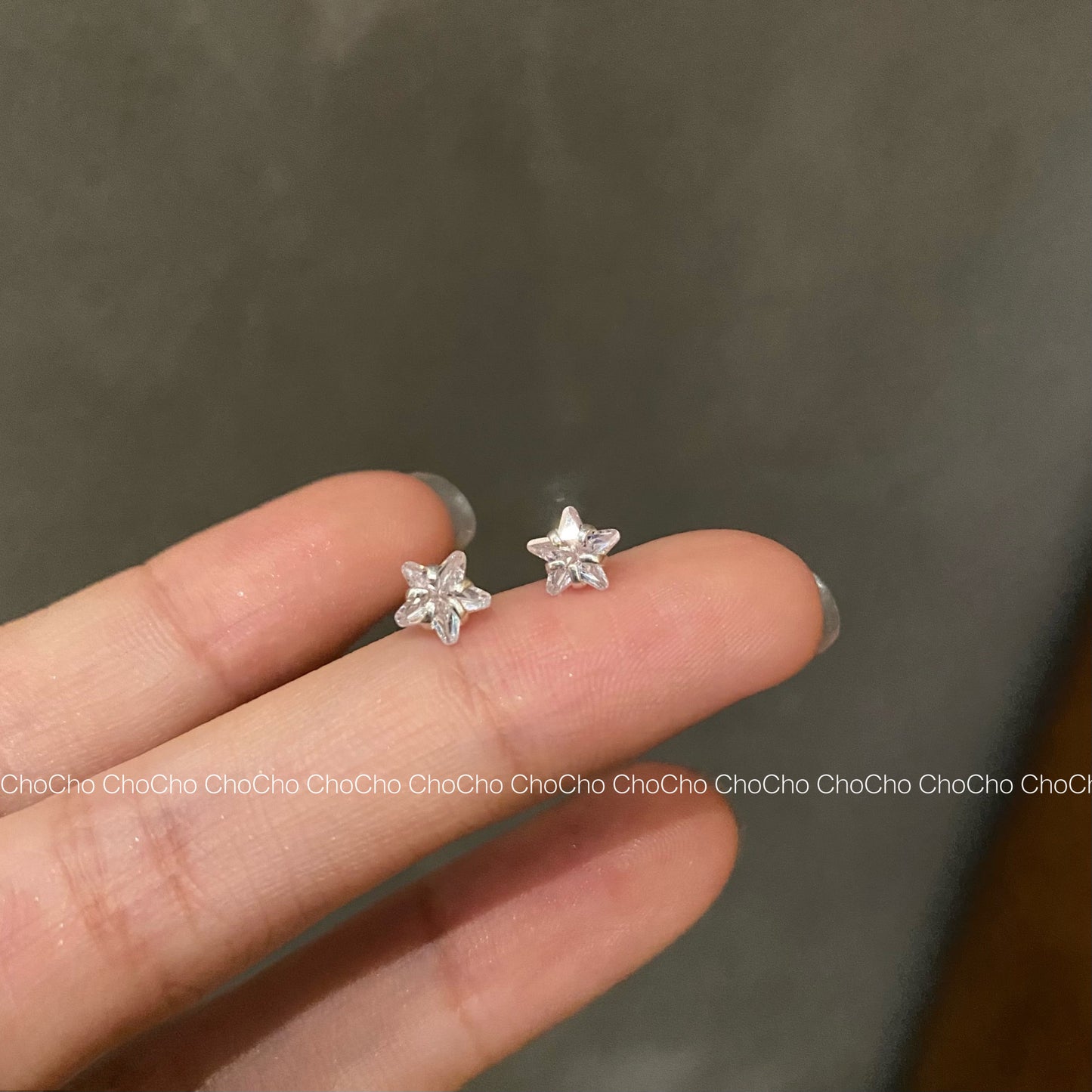 Women's Sterling Sier For Pentagram Zircon Shining Diamond Ear Bone Sweet Rings