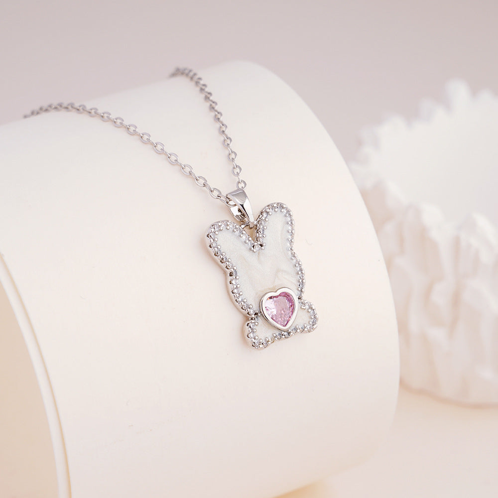 Dripping Oil Cute Cat Female Design Exquisite Fashion Personality Stainless Necklace
