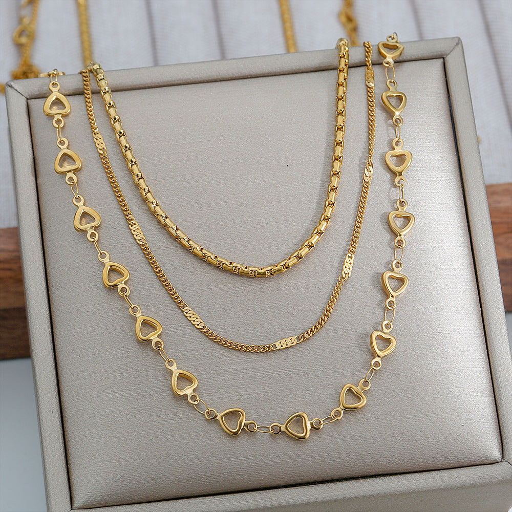 Thin Twin Snake Bone Clavicle Titanium Steel Necklace
