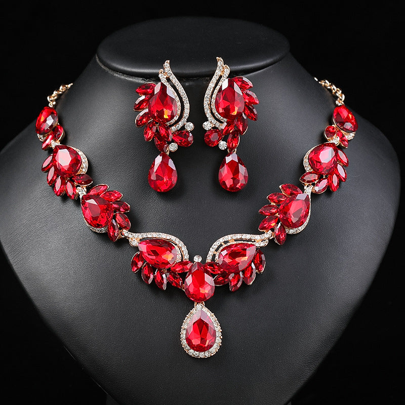 Women's Multicolor Gemstone Suit Fashion Bridal Banquet Necklaces