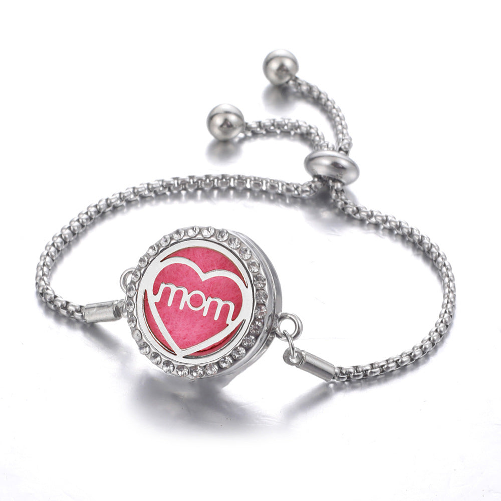 Steel Hollow Oil Lucky Tree Open Box Bracelet