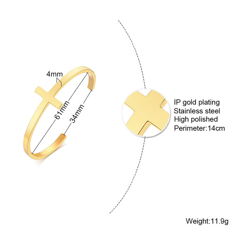 Women's Open-ended Fashion Simple Geometric Stainless Steel Gold Knotted Bracelets