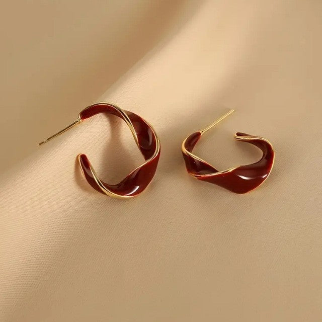 French Style Dripping Small Personalized Twisted Geometric Rings
