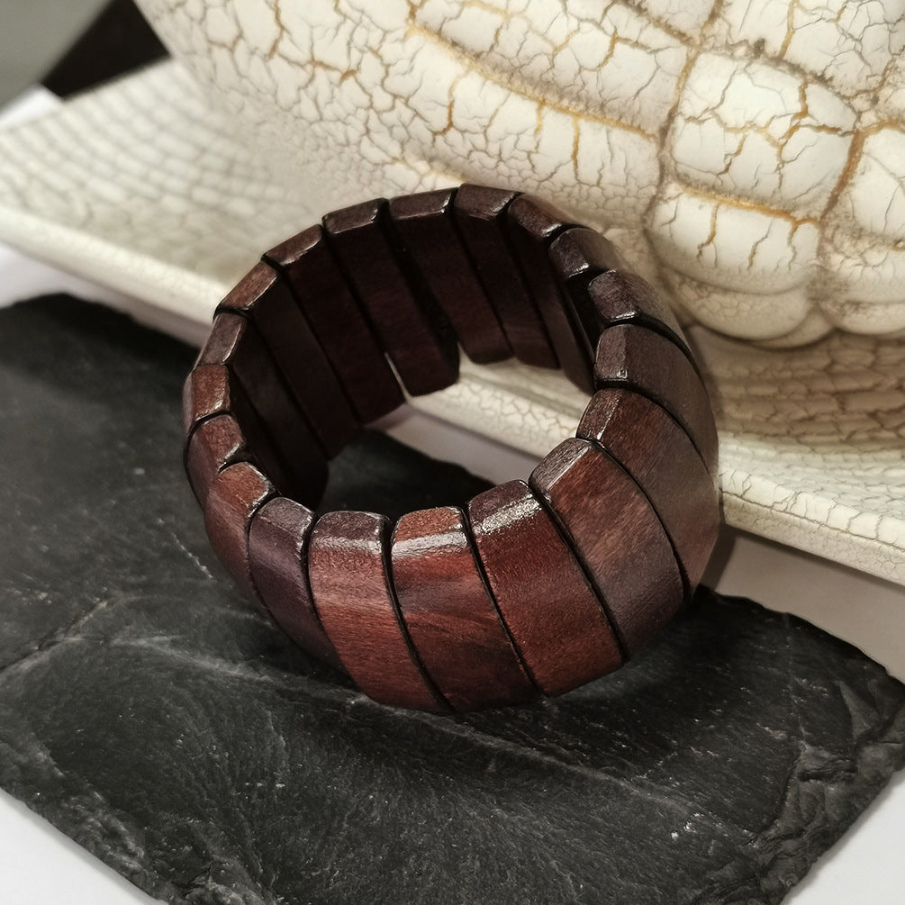 Women's Fashion Handmade Wooden Bead Bohemian Stretch Bracelet