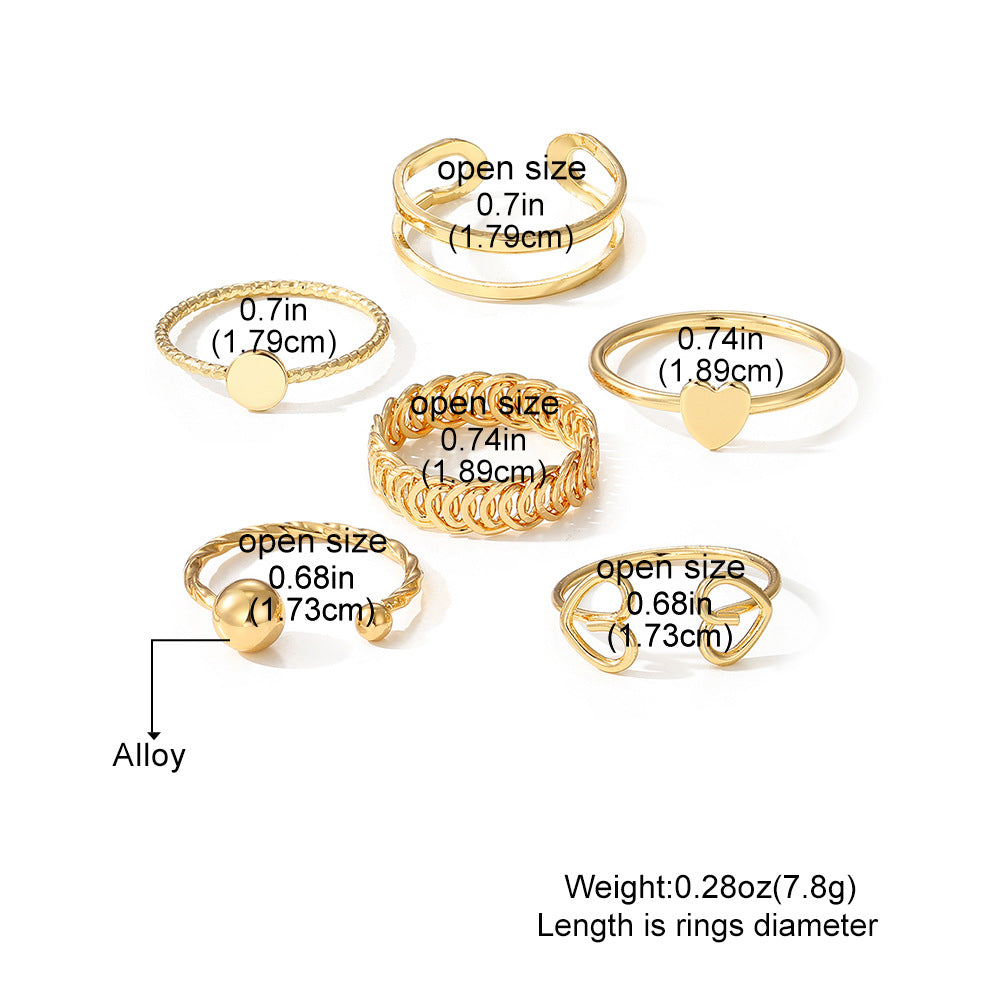 Personality Trendy Cold Opening Adjustable Simple Rings