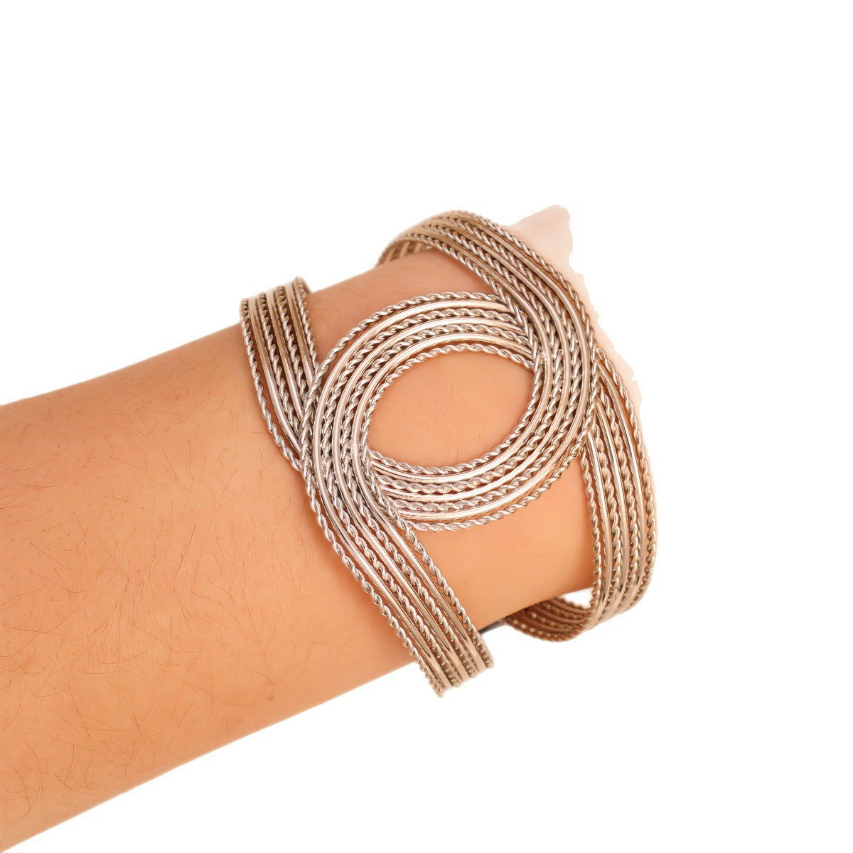 Metal Line Hollow Fashion Simple Design Opening Gold Light Luxury Bracelets