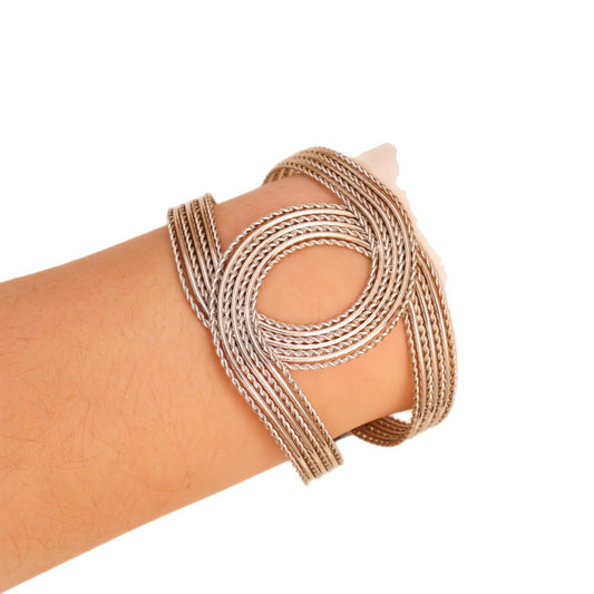 Metal Line Hollow Fashion Simple Design Opening Gold Light Luxury Bracelets