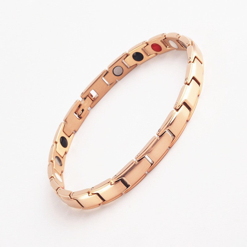 Women's & Men's Magnetic Detachable Trendy Cool Rhinestone Zinc Bracelets