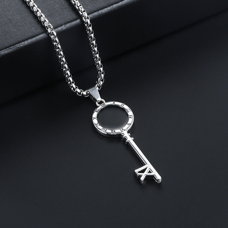 Men's Korean Style Titanium Steel Hipster Key Necklaces