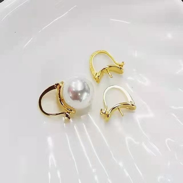 Popular Pearl Jade Beeswax Eardrop Frame Earrings