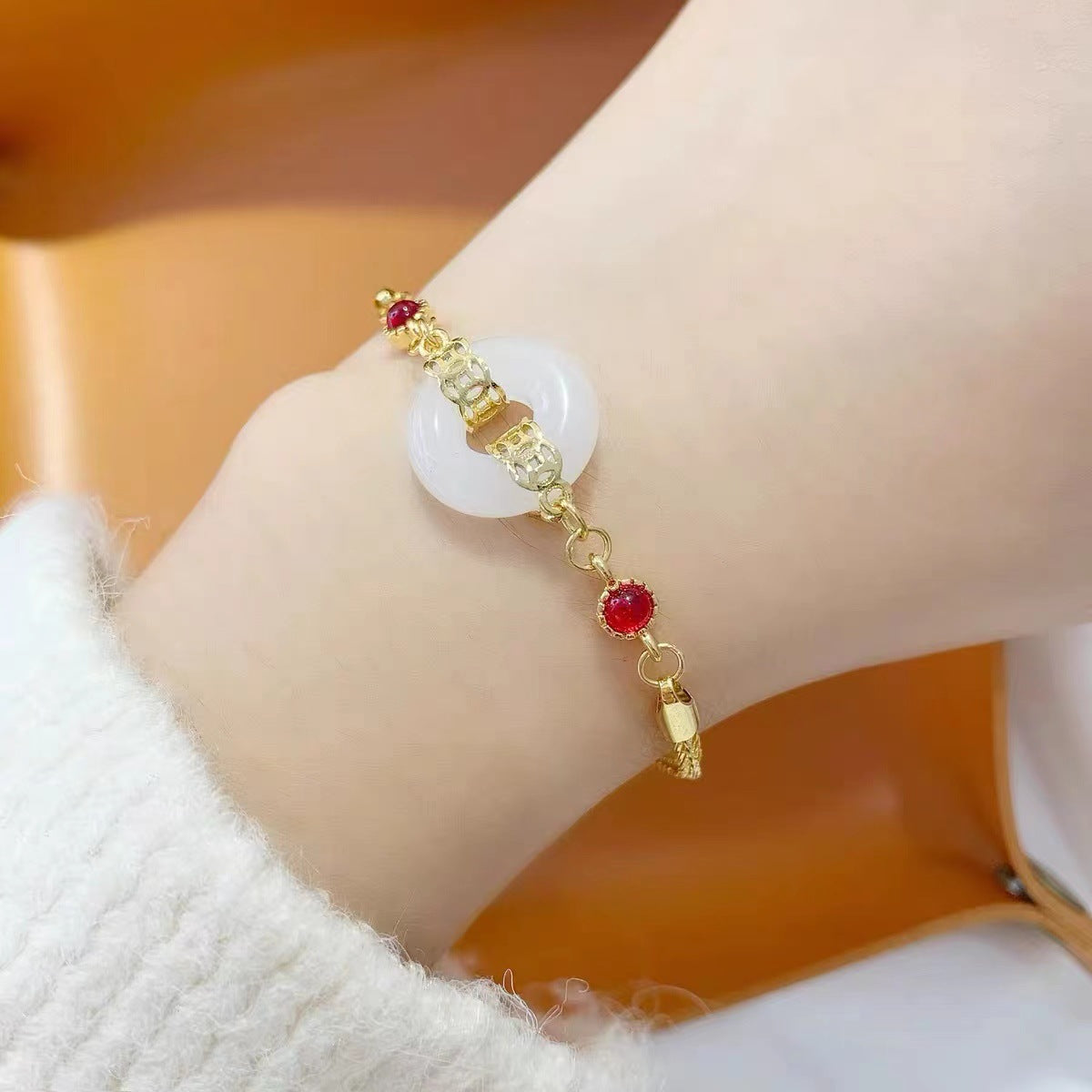 Bracelets de conception ronde en diamant à la mode avec boucle de paix pour femmes