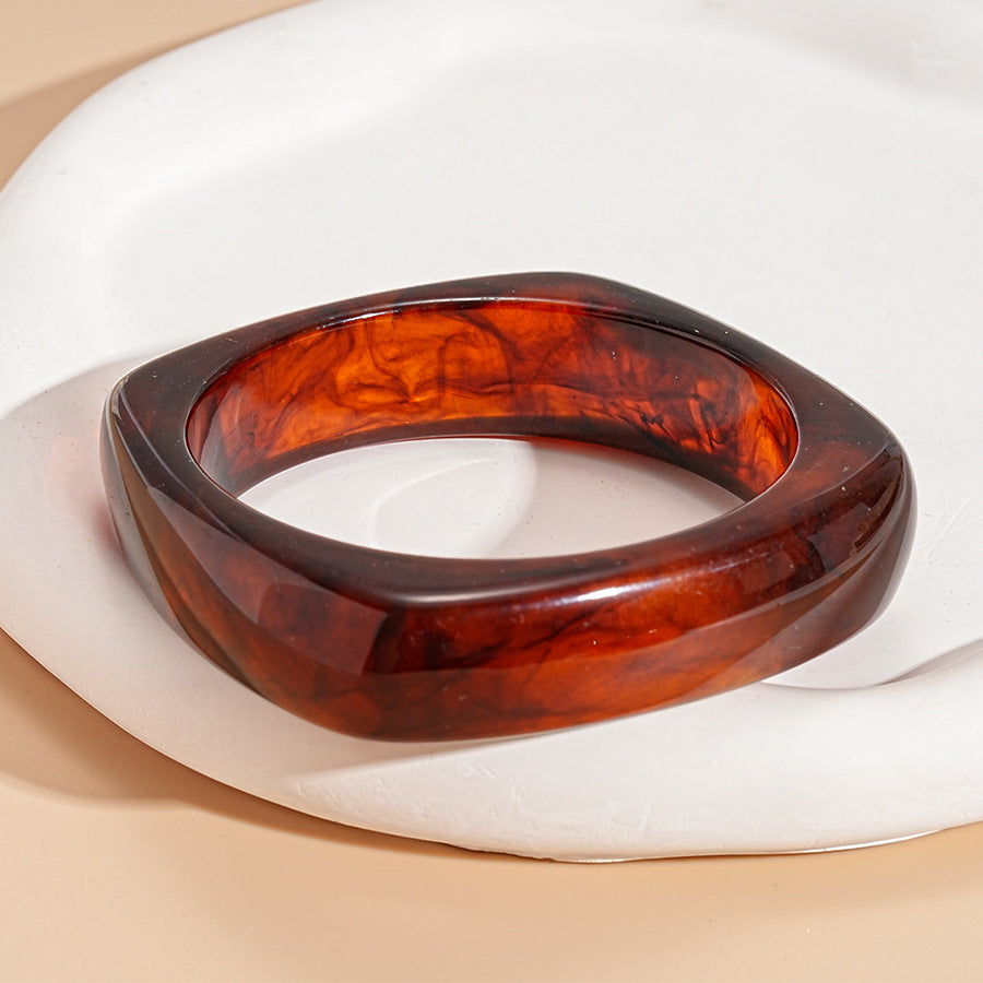 Women's Irregular Resin Minority Simple Retro Temperament Personality Fashion Design Unique Bracelets