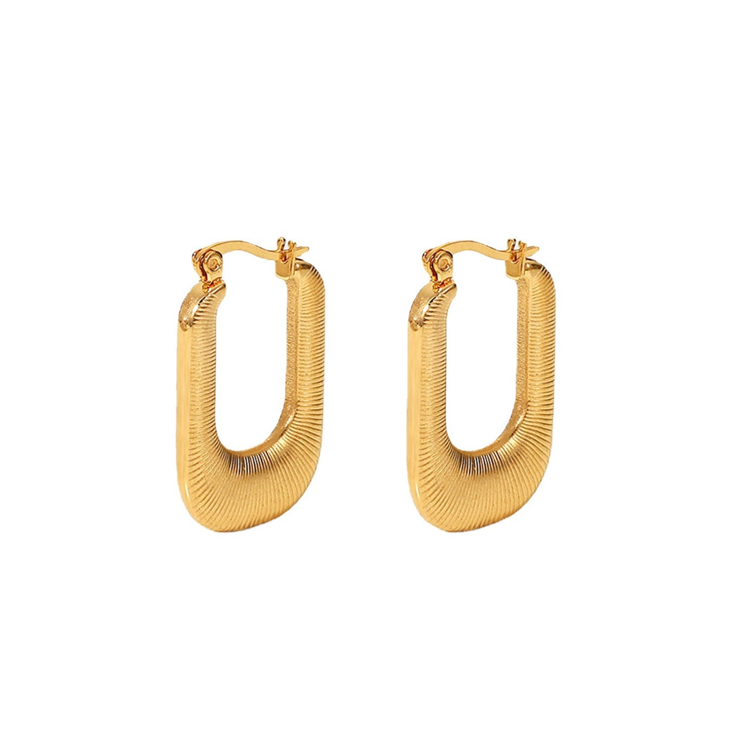 Women's Titanium Steel Gold Thread U-shaped Ear Earrings