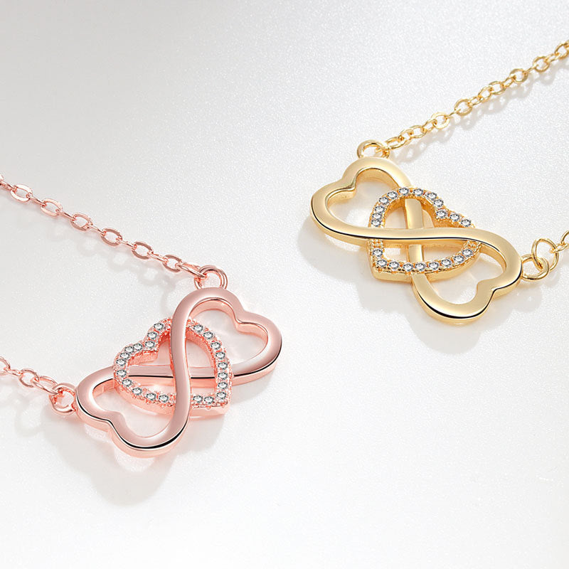 Women's Fashion Gold Heart-shaped Lucky Infinite Eternal Necklaces