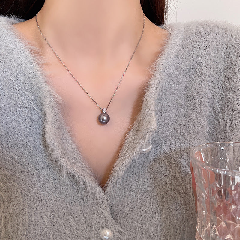 Women's Pearl For Light Luxury Minority Simple Cold Style Zircon Clavicle Necklaces