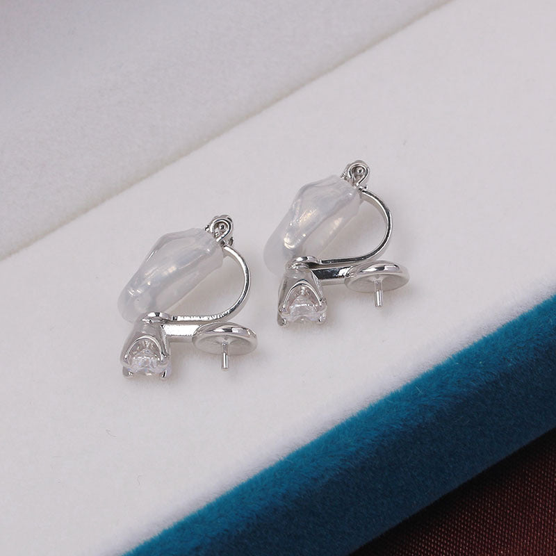 Women's Princess Style Inlaid Zircon Pearl Clasp Accessory Ear Clip