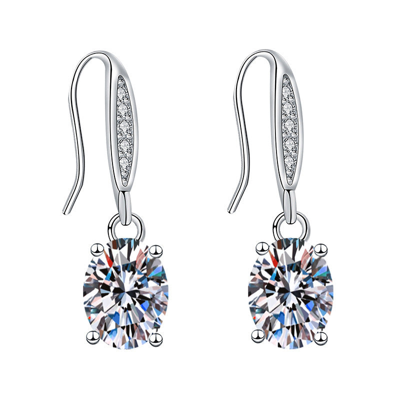 Simple Temperament Inlaid Zircon Niche Ornament Earrings