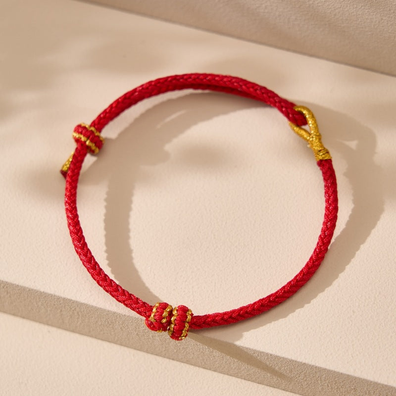 Life Red Rope Beaded Hand Woven Braid Bracelets