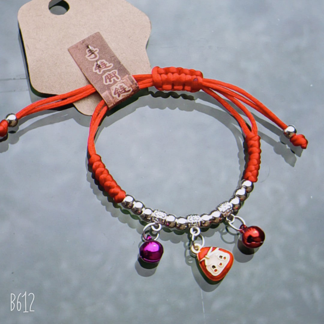 Bracelet de cheville en corde rouge en cristal de jade, deux bracelets