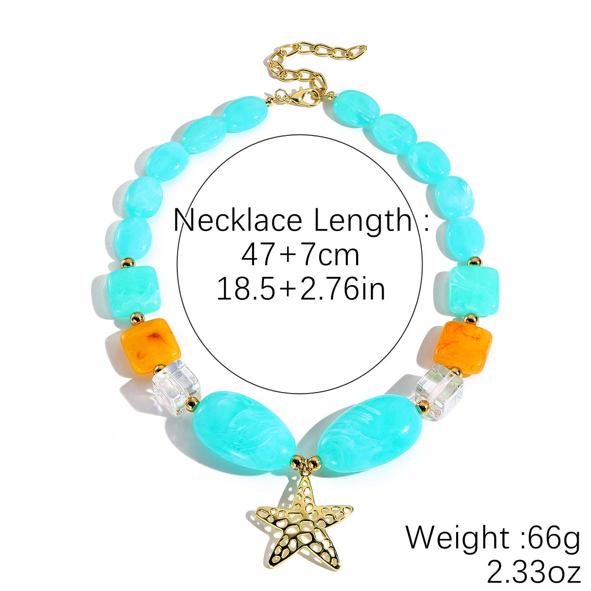 Acrylic Bead Bohemian Crystal Niche High-grade Necklace
