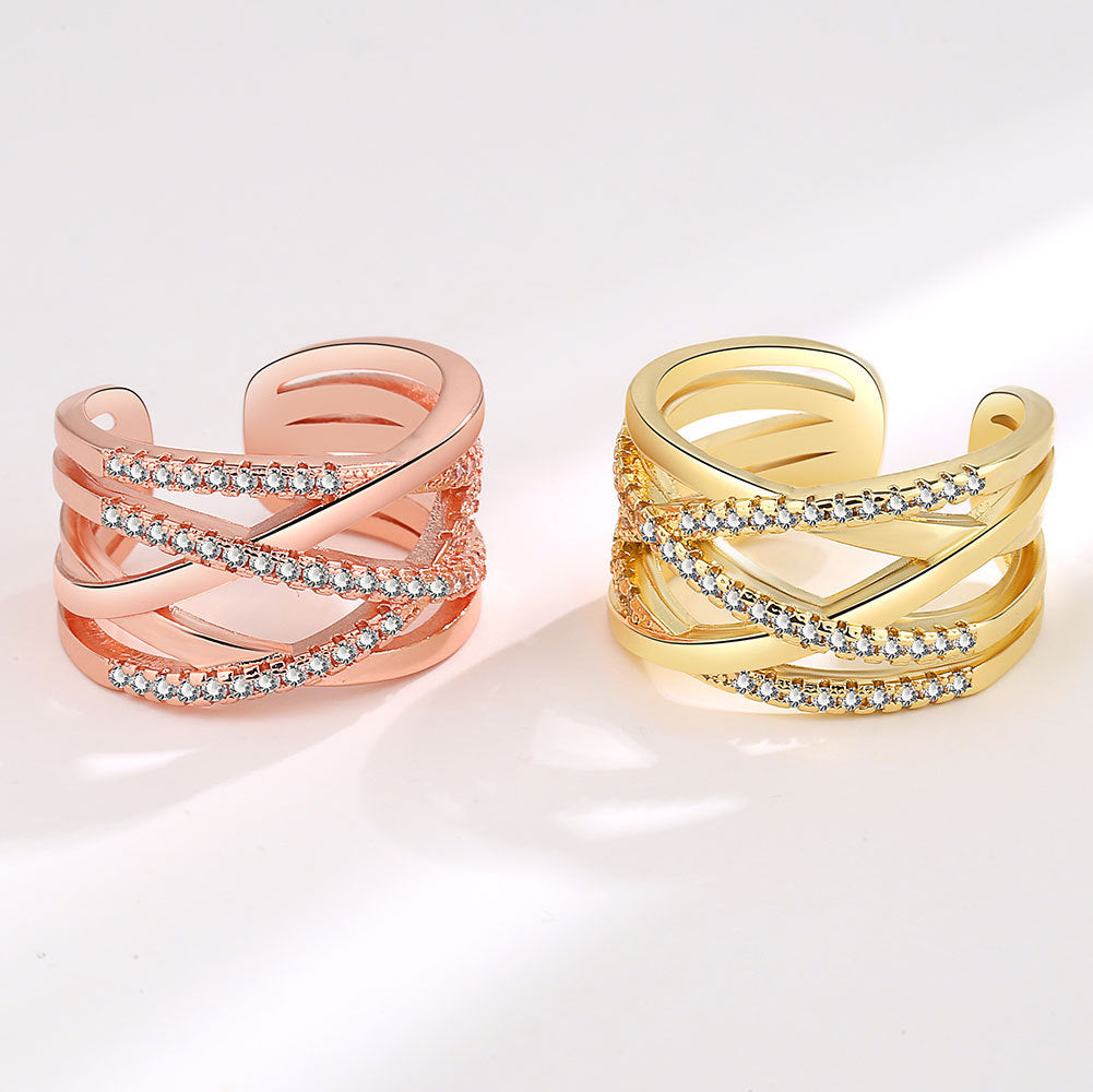 Personality Hipster Index Finger With Opening Adjustable Multilayer Rings