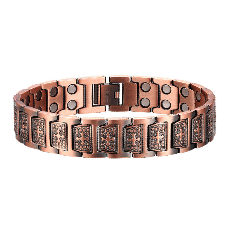 Men's Vintage Fashion Cross Magnet Negative Ion Bracelets