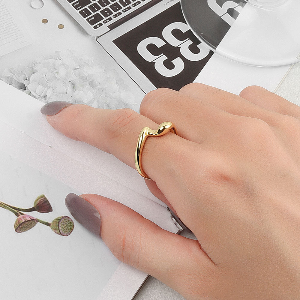 Fashion Geometric Arc Opening Female Trendy Rings