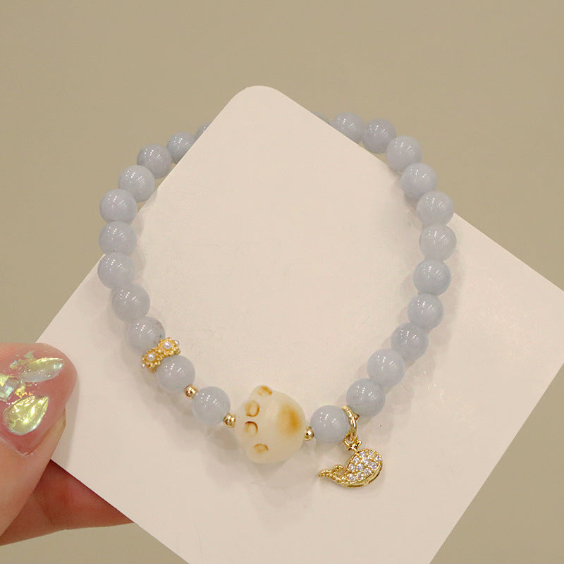 Damen-Armbänder mit natürlichem Kristall, frisch vergoldetem Aquamarin-Chalcedon