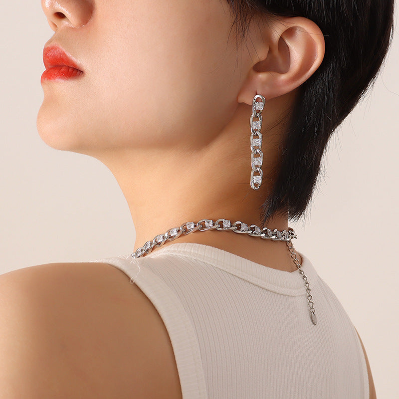 Colorful Zircon Diamond Light Luxury Delicate Jewelry Set