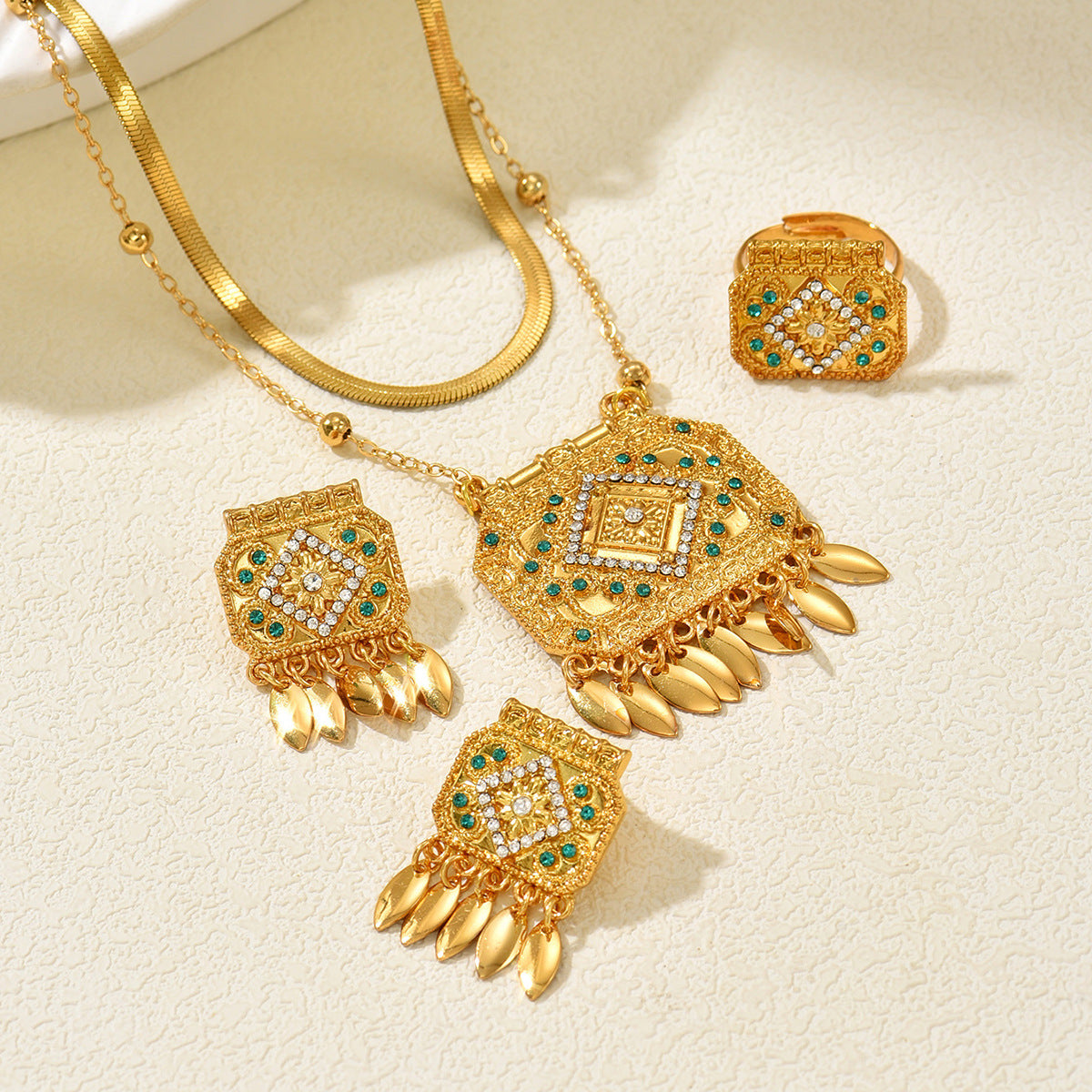 Light Luxury Simple Palace Style Metal Square Earrings