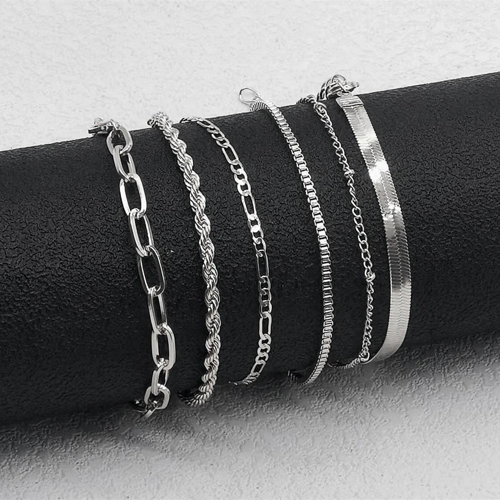 Glamorous Fashion Exquisite Metal Personality Twin Bracelet