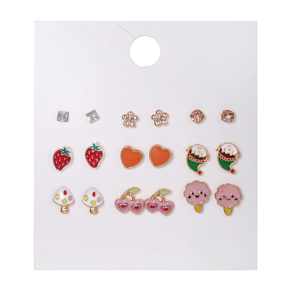 Women's & Children's & Love Strawberry Cherry Ice Cream Earrings