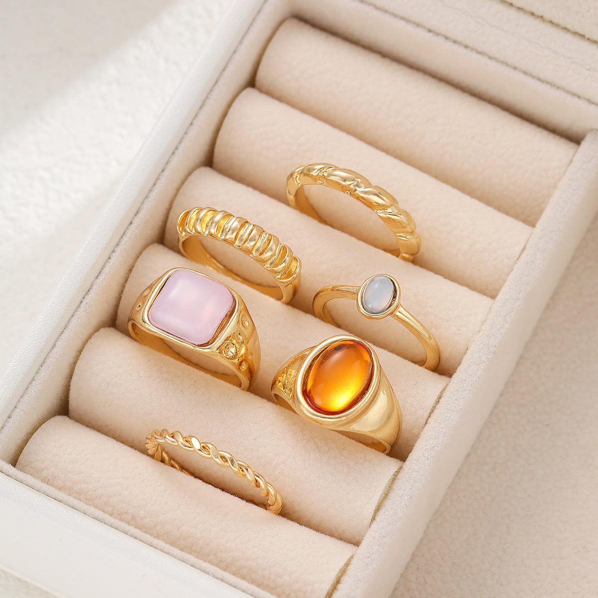 Women's Geometric Fashion Retro Alloy Irregular Suit Ring