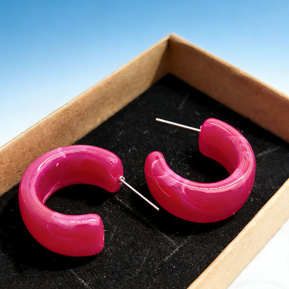 Dopamine Color Matching Trendy Female Resin Earrings