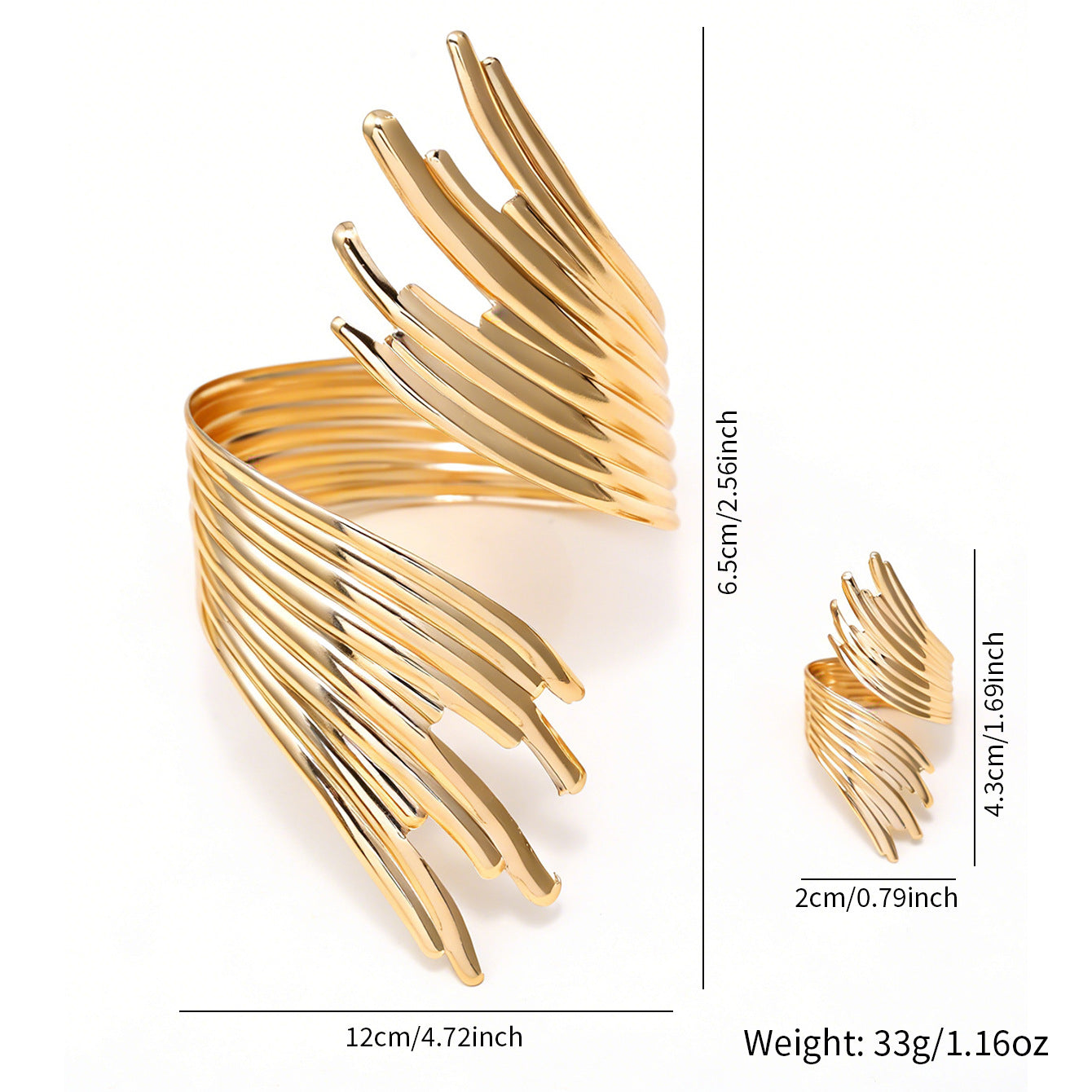 Women's Exaggerated Personalized Styling Open-ended Retro Punk Rings