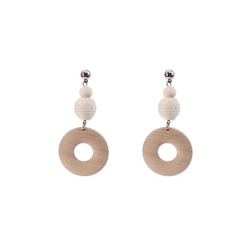 Simple Round Color Matching Eardrops Hollow Rings