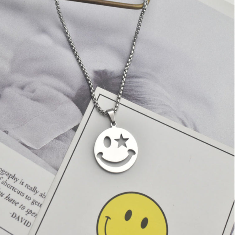 Women's Trendy Hip Hop Smiley Simple Personalized Necklaces