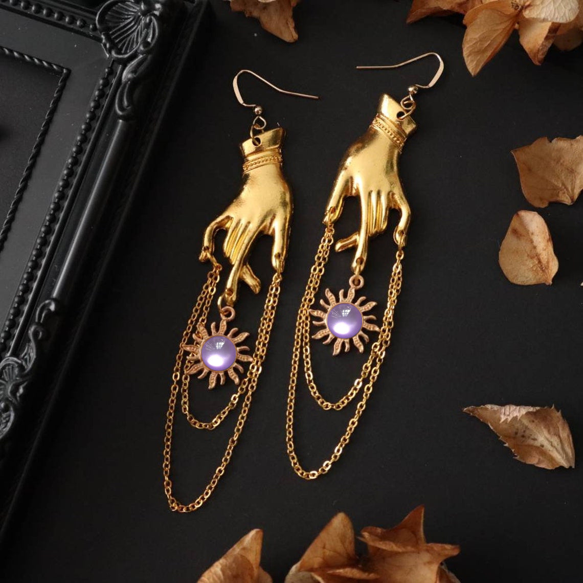 Versatile Attractive Graceful Gold Sun Hanging Earrings