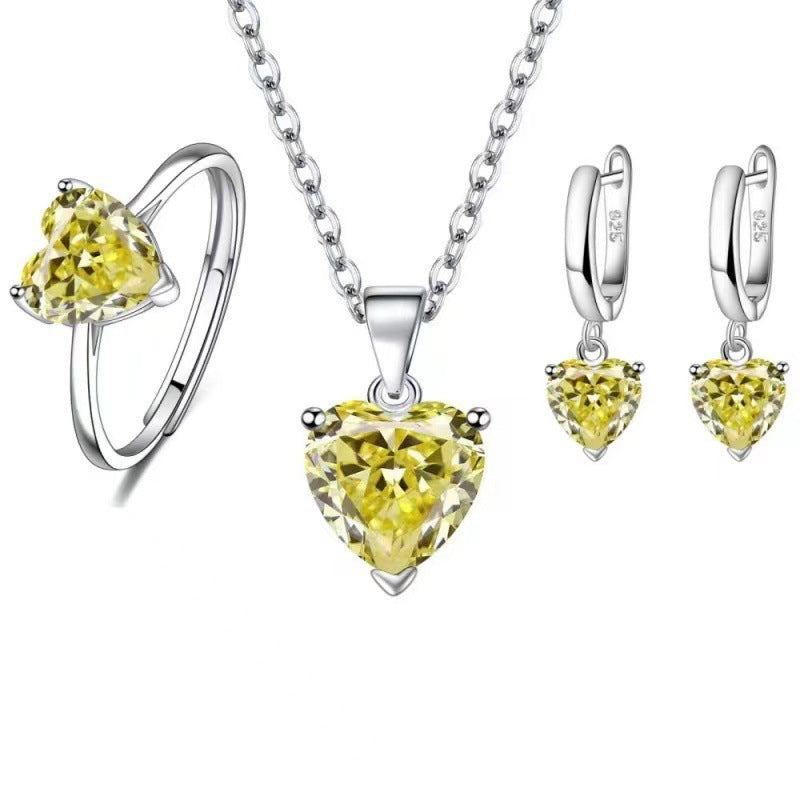 Love Female Personality Creative Open-end Zircon Heart-shaped Pendants