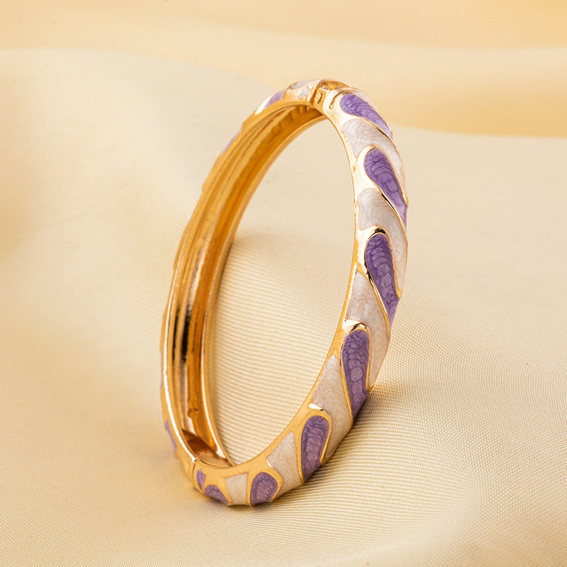 Chinese Enamel Gilding Colorful Dripping National Style Bracelet