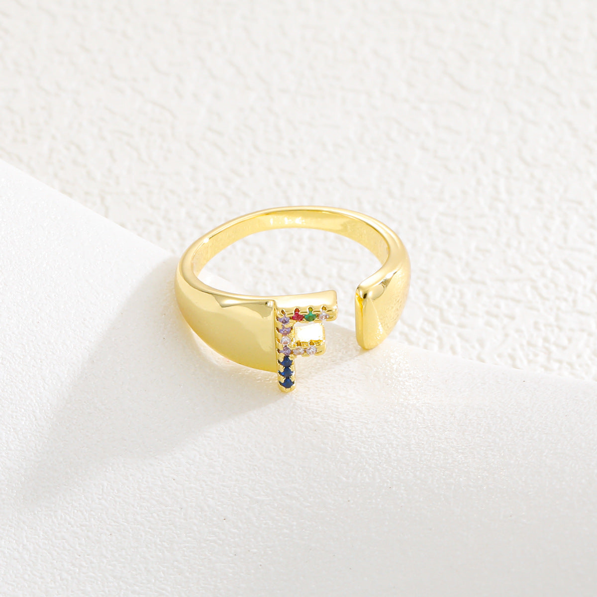 Letters Gold Plated Cell Phone Finger Ring