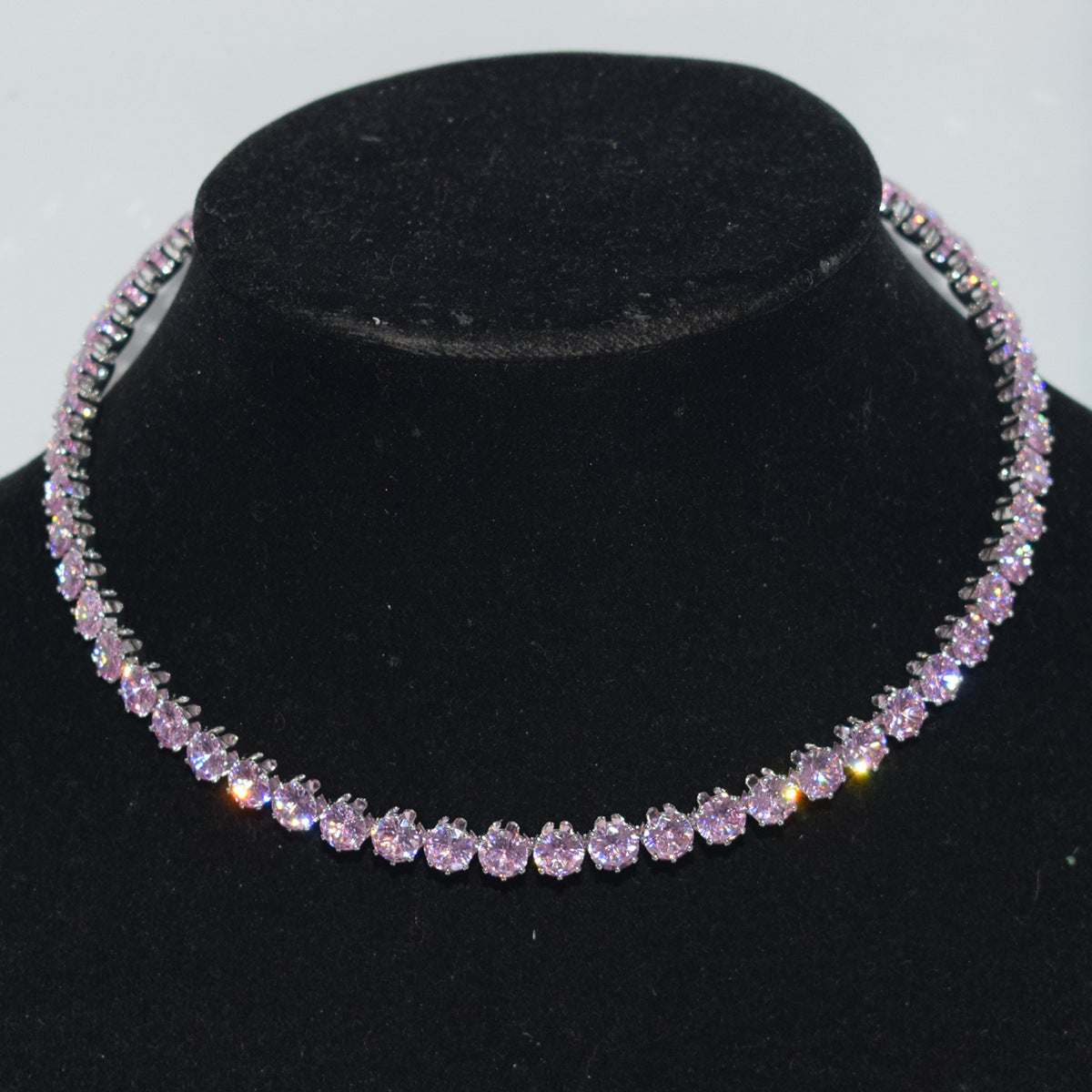 Women's Luxury Zircon Collar Ear Three-piece Horse Eye Fashion Jewelry Set