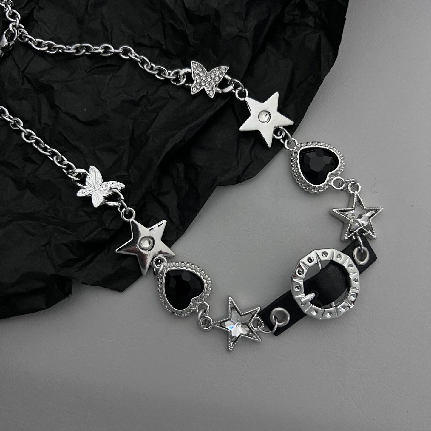 Colliers Punk Sweet Cool Hot de diamant noir