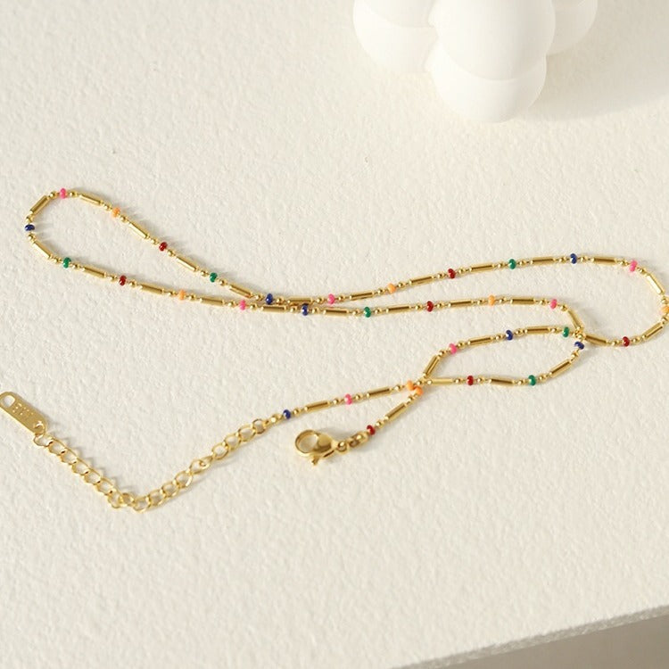 Korean Style Fresh Elegant Simple Personality Commute Rice Bead Chain Jewelry Set